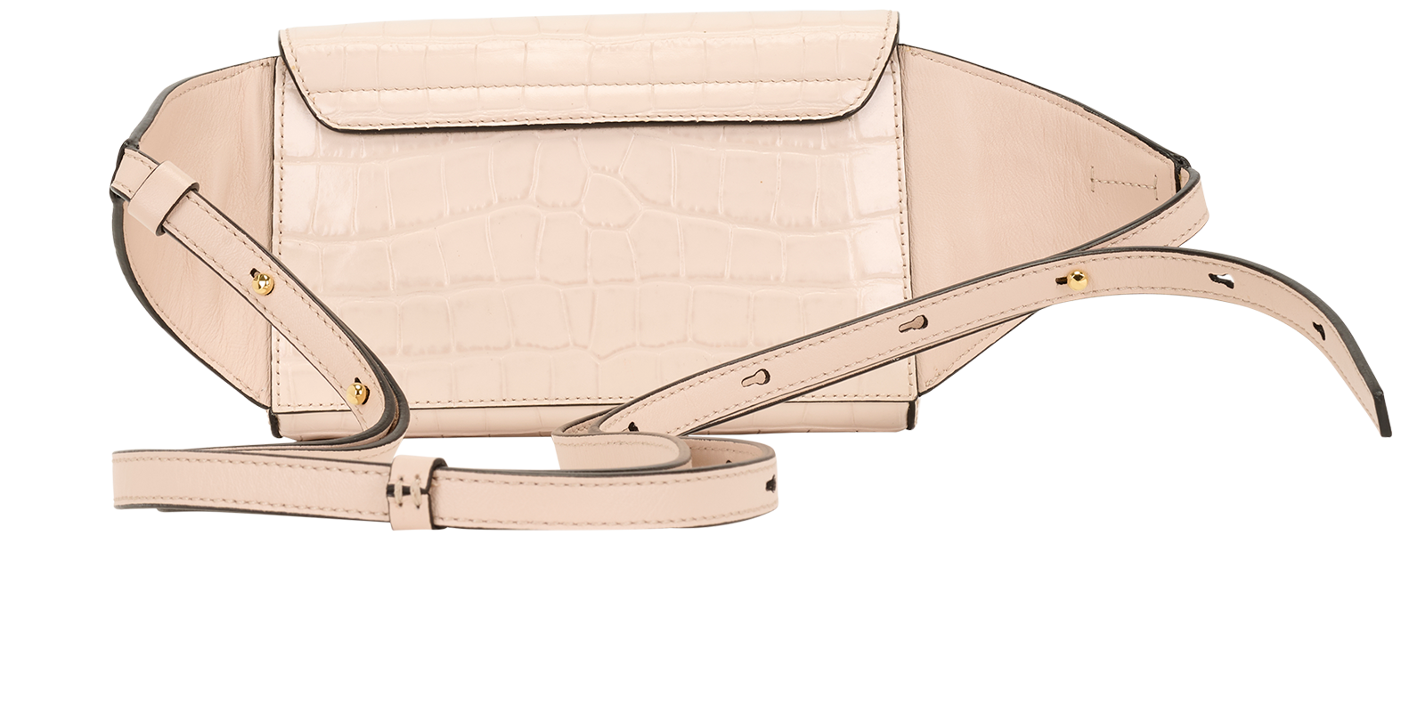 Crocodile Embossed Belt Bag, &pound;295, Handbags, Pink, Leather, Back view